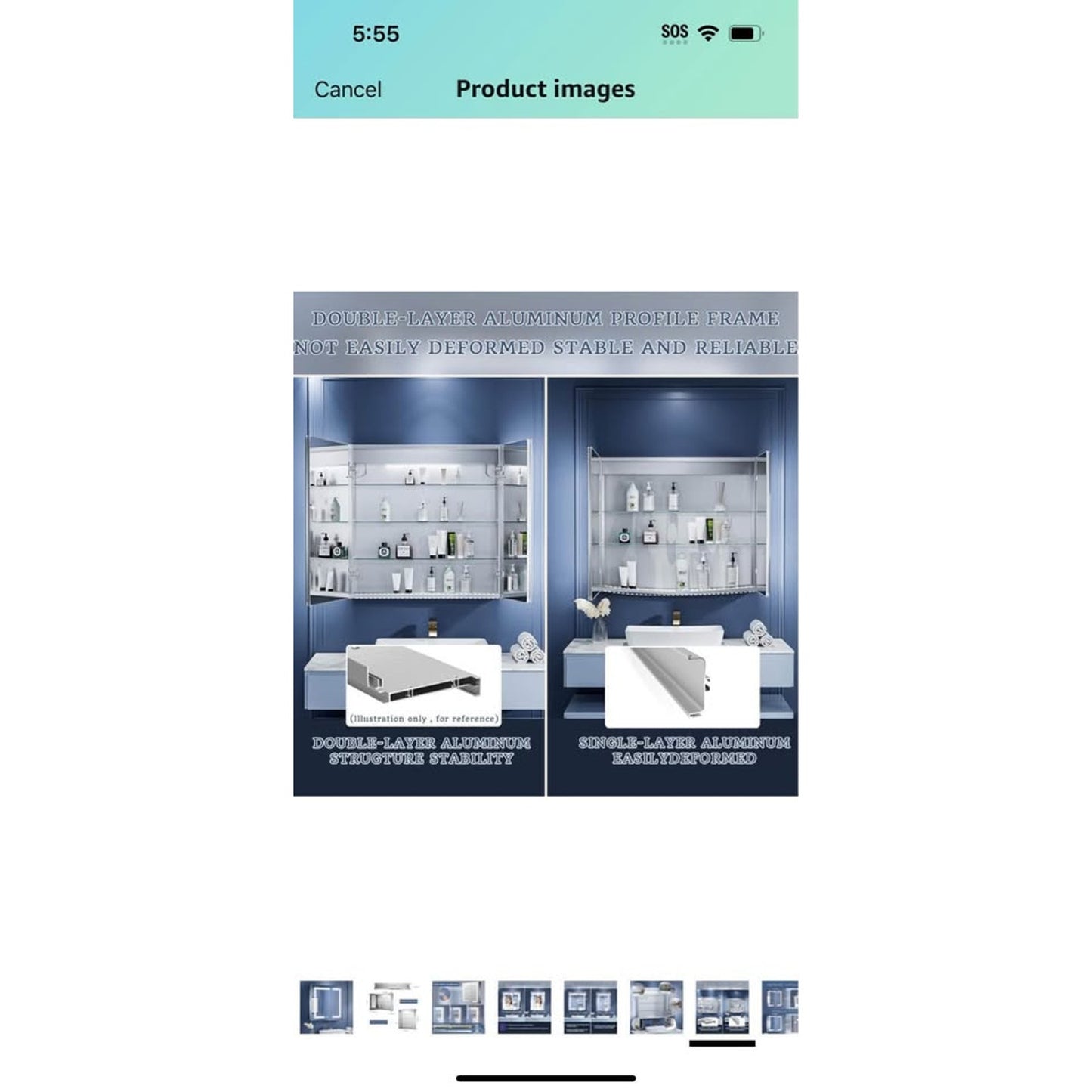 ExBrite LED Lighted Bathroom Medicine Cabinet with Mirror, 30 x 30 Inch, Recessed or Surface led