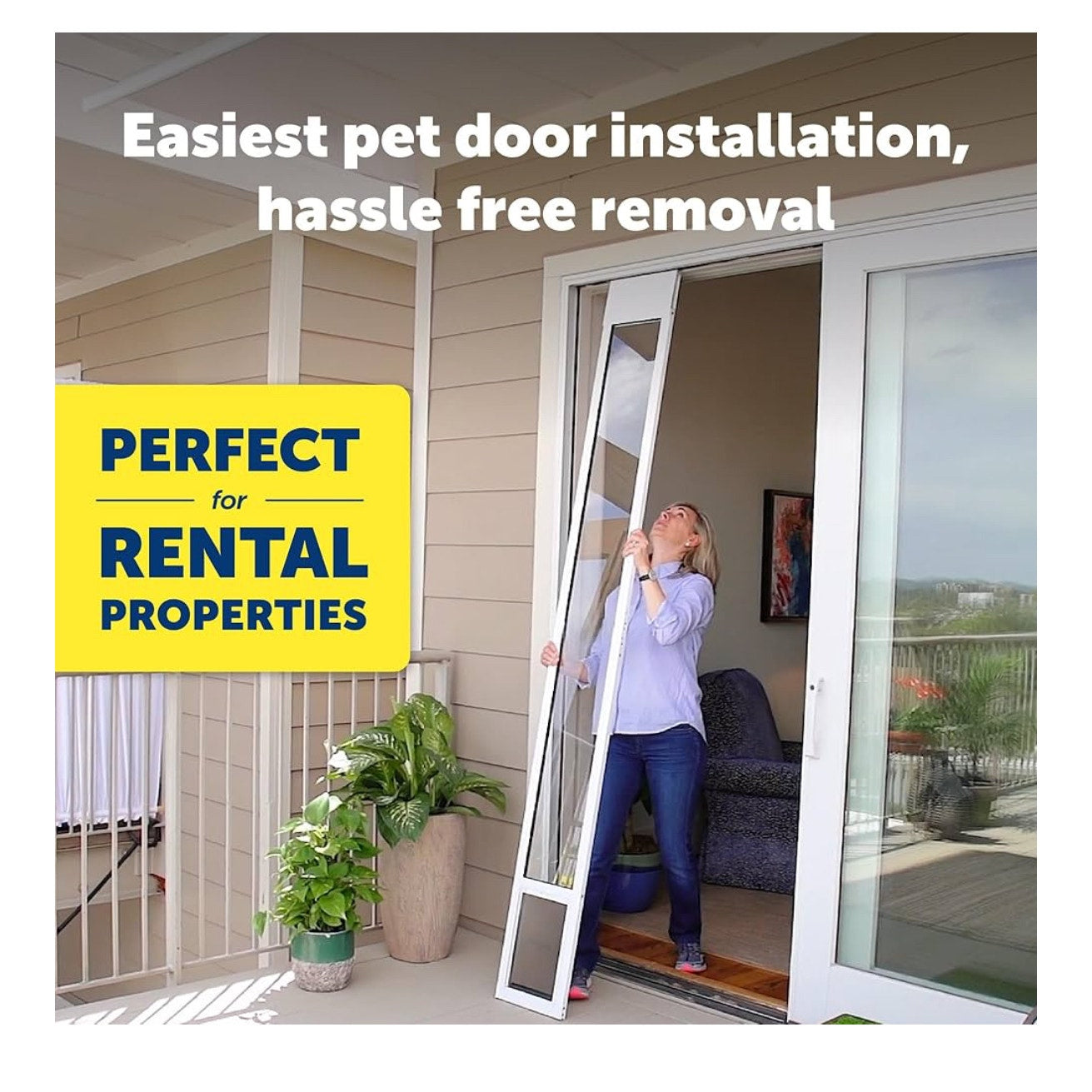 PetSafe Doggy Door for Sliding Glass Doors, Adjustable Height 75 7/8" to 81"
