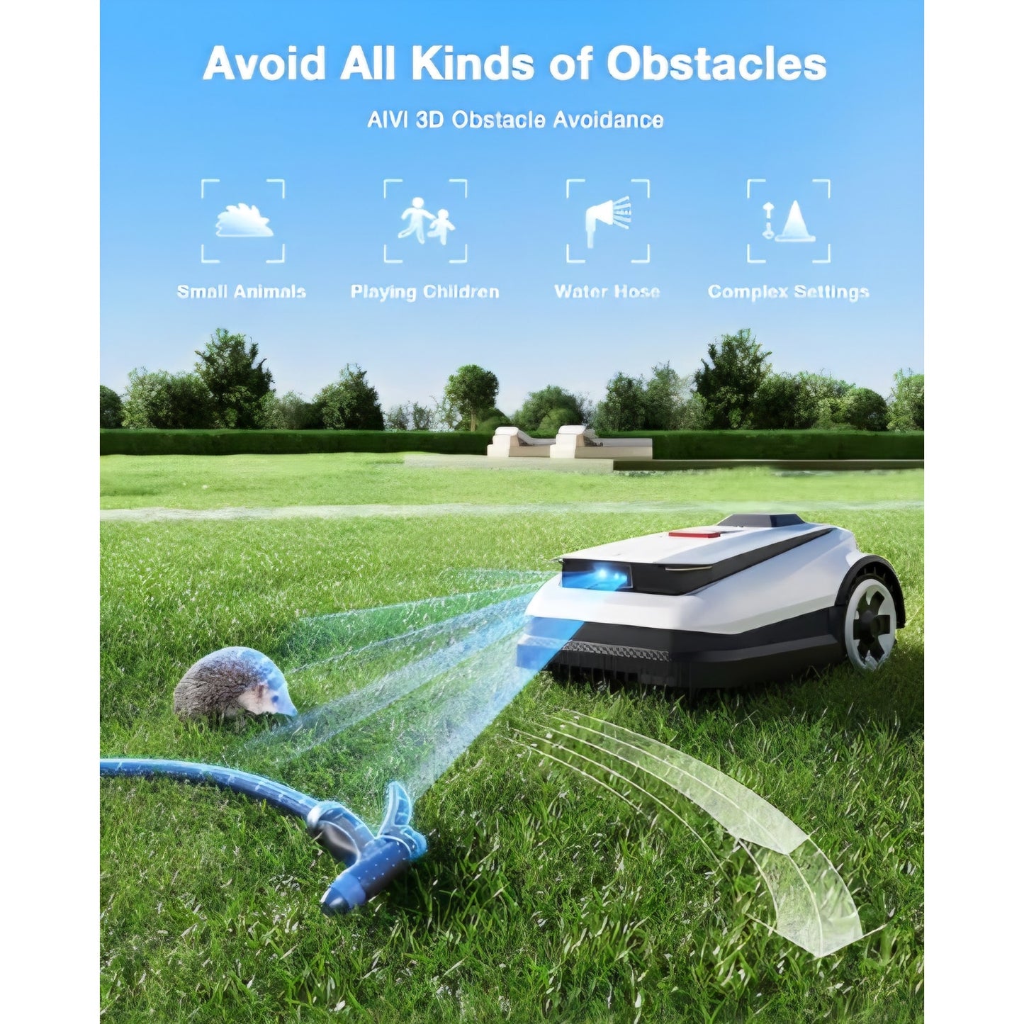 ECOVACS Goat A2500 RTK Robot Lawn Mower, Lidar-Enhanced RTK+Vision Navigation, Auto-Mapping