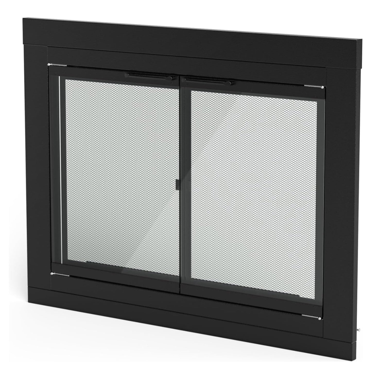 Stanbroil Fireplace Glass Cabinet-Style Door, Black Finish, Large, Decorative Fireplace Screen Door for Fireplace Accessories