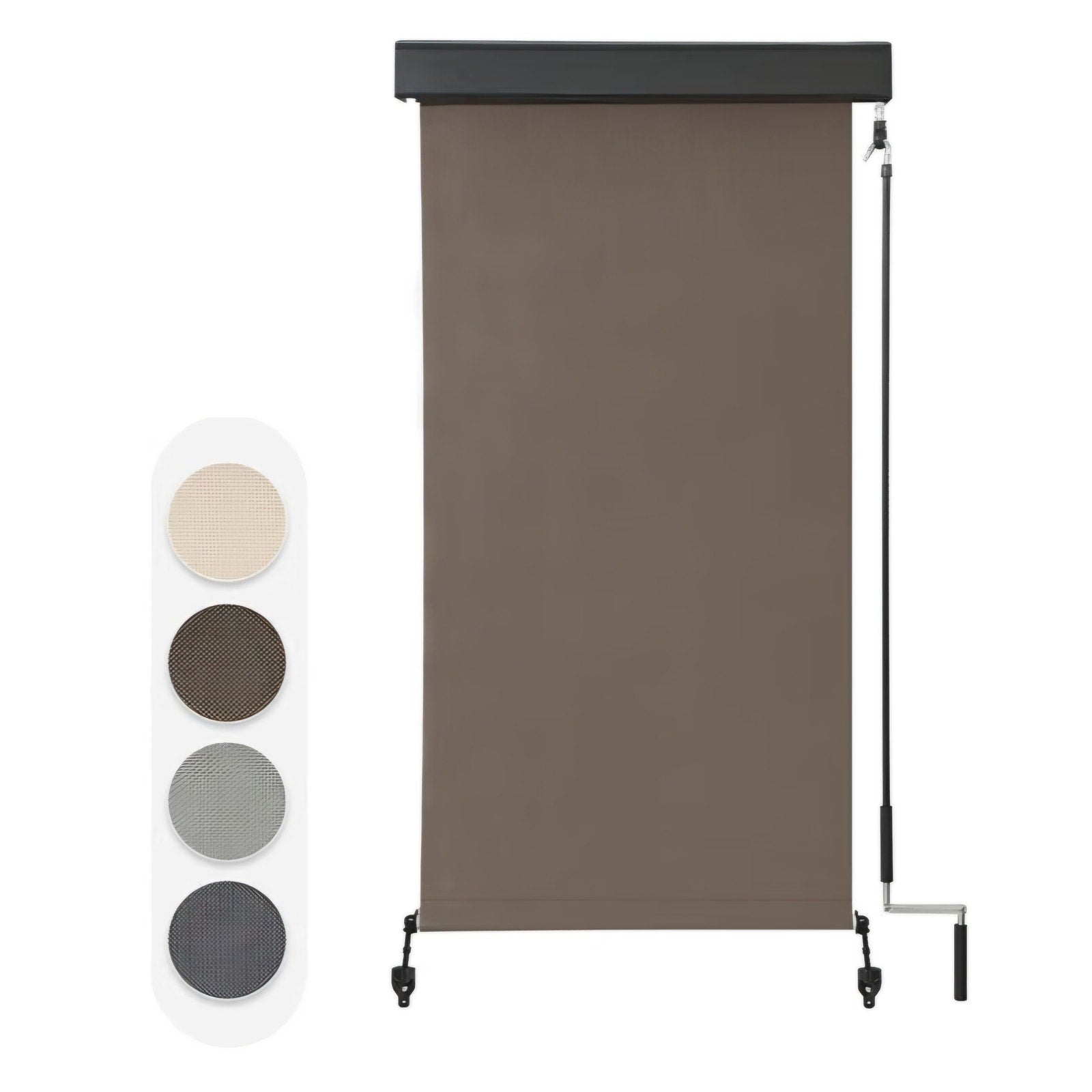 VICLLAX Premium Outdoor Roller Shade with Valance Pergola 4'x 8', Mocha