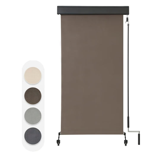 VICLLAX Premium Outdoor Roller Shade with Valance Pergola 4'x 8', Mocha