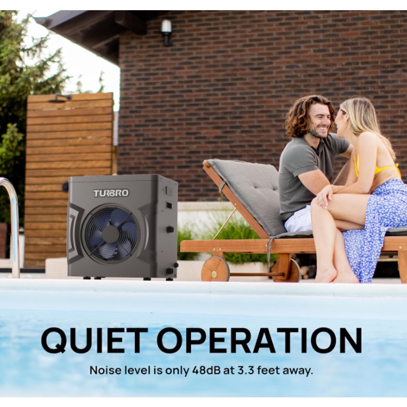 TURBRO Swimming Pool Heat Pump - 20,000 BTU - for Above and In Ground Pools and Spas
