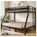 Feonase Bunk Beds Twin Over Full Size, Heavy Duty Metal Bunk Beds with Safety Guardrail & Ladders