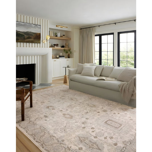 Loloi Teagan Collection TEA-03 Ivory/Sand 11'-6" x 15' Area Rug, Large
