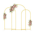Fomcet Metal Arch Backdrop Stand Set of 3 Gold 7.2ft, 6.6ft, 6ft