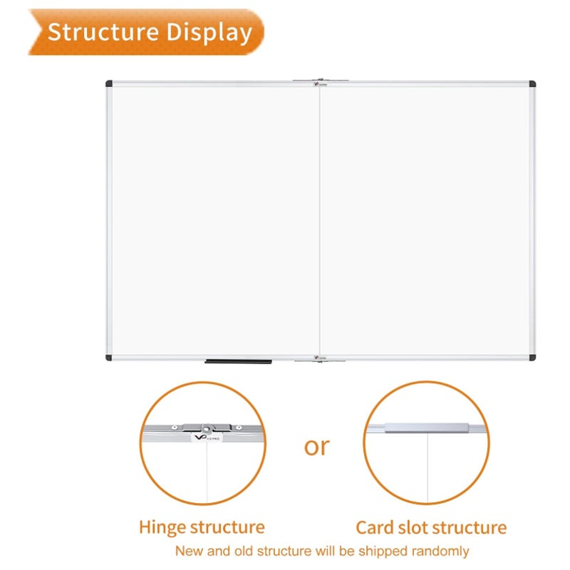 VIZ-PRO Magnetic Dry Erase Board, 60 X 36 Inches, Foldable Wall-Mounted 5' X 3'