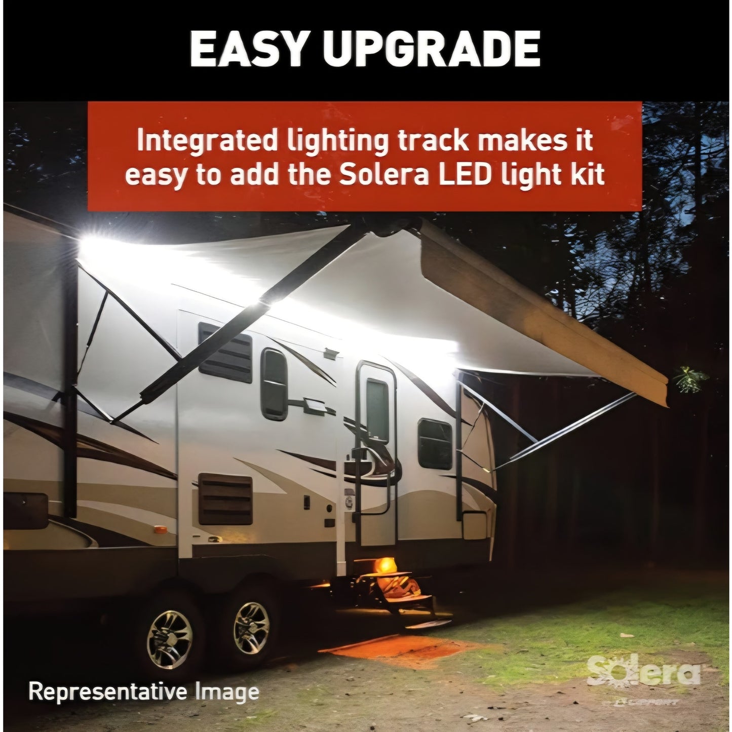 Solera Power and Hybrid Awning Assemblies for 5th Wheel, Travel Trailer and Motorhome RV Awnings