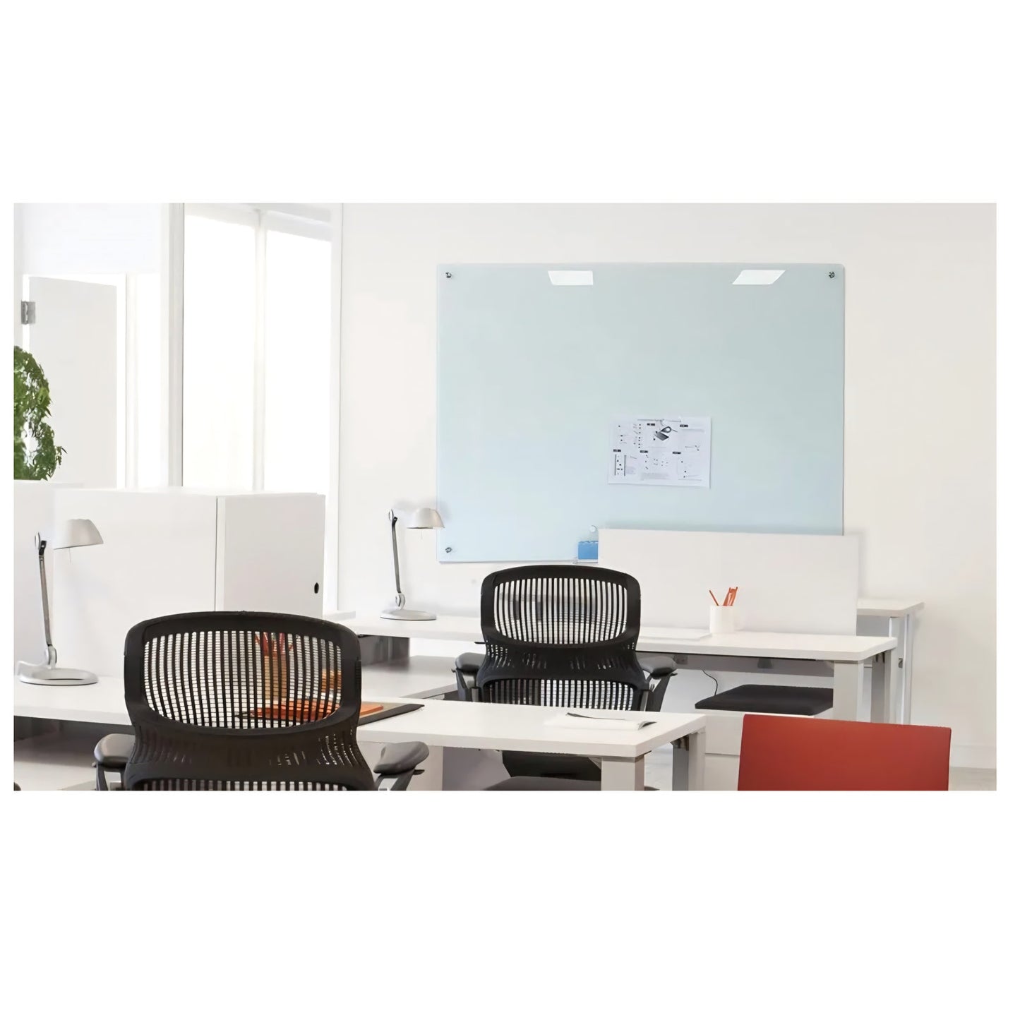 Glass Magnetic White Board – 60 x 40 Inches Dry Erase Whiteboard for Wall, Large Wall Mounted Glass