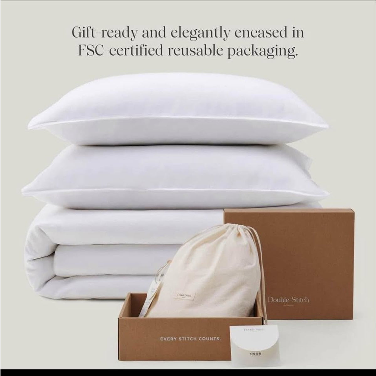 Double Stitch Cotton Tencel Duvet Cover - Queen Size Comforter Cover, Luxury & Soft Eucalyptus Lyoce