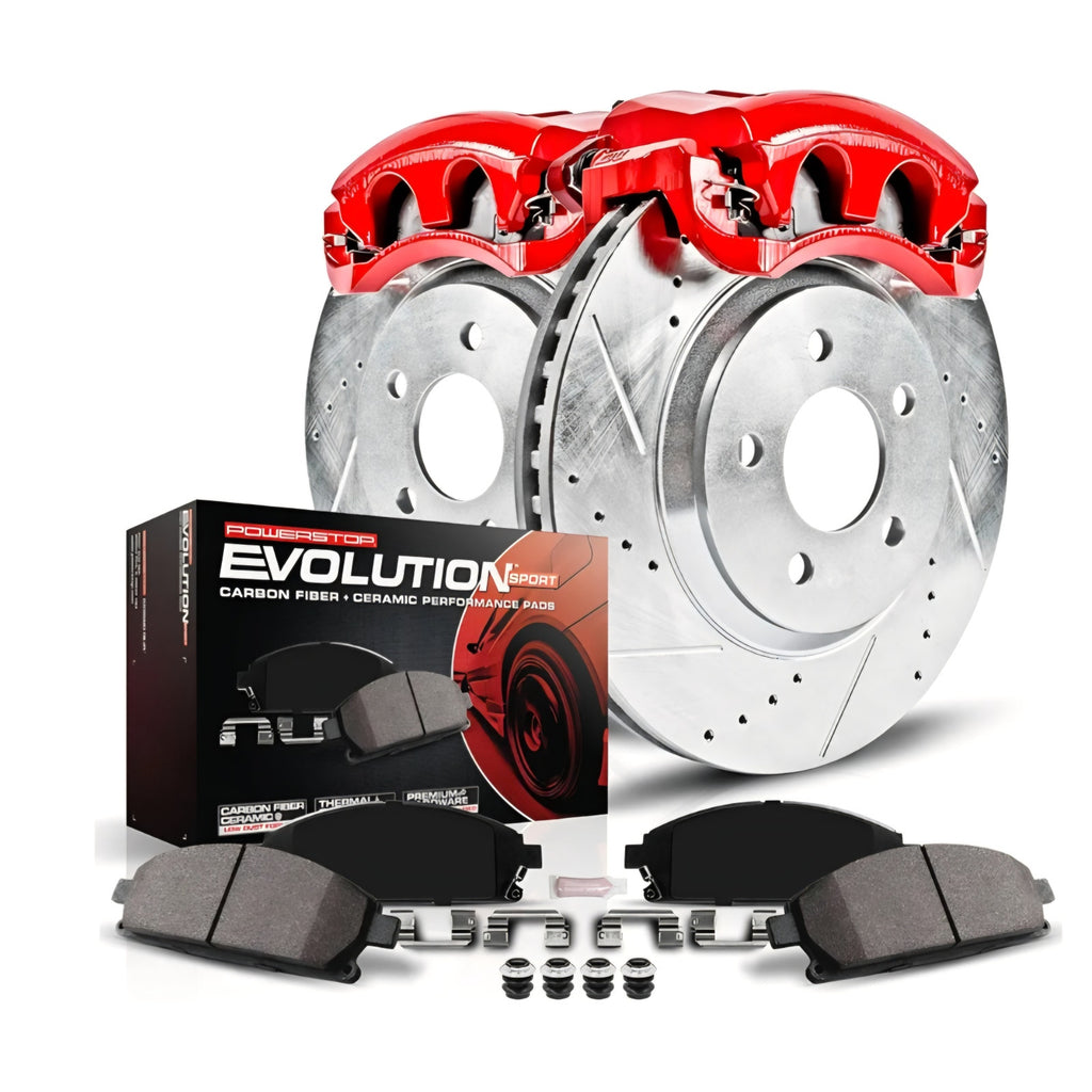 Power Stop Z23 Evolution KC636 Front Brake Caliper Kit- Brake Rotors Audi 6