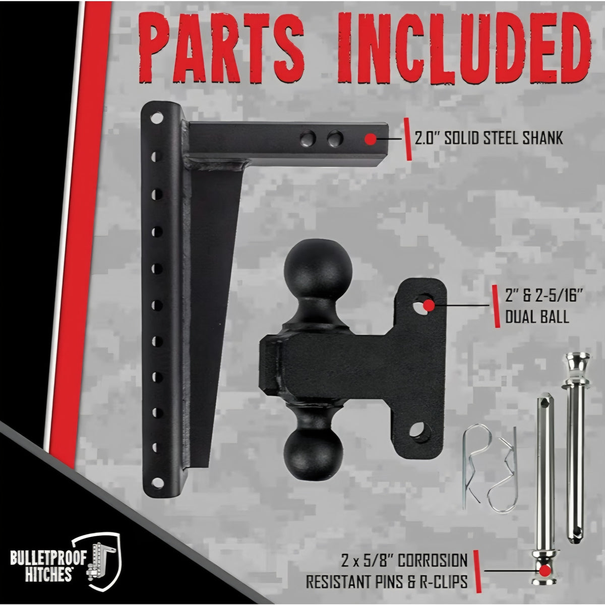 Adjustable Heavy Duty Trailer Hitch (22,000 lb. Rating) - 16" Drop/Rise Trailer Hitch