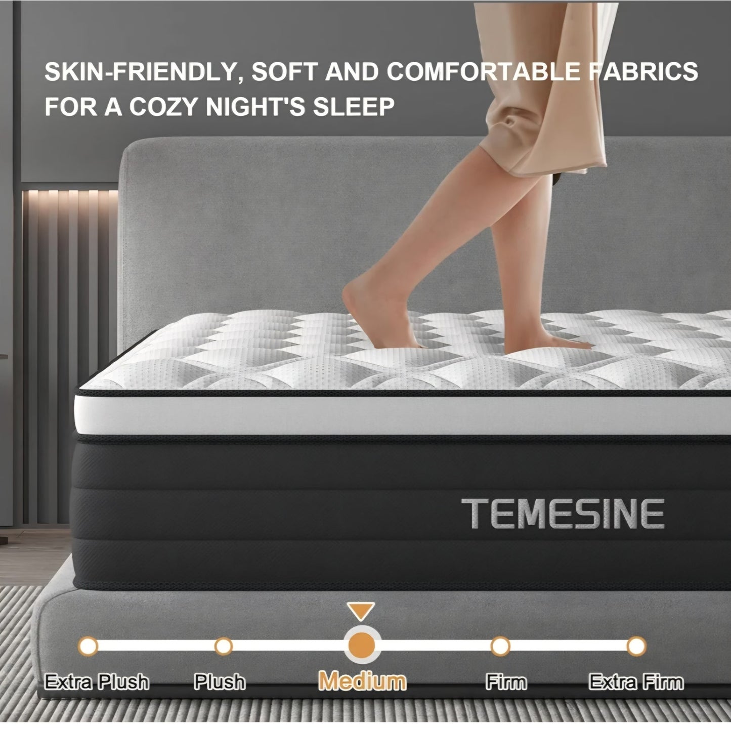 Full Size Mattress, 12 Inch Hybrid Mattress in a Box with Individual Pocket Spring, Gel Memory Foam