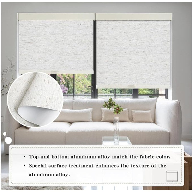 SUNOFF Cordless Blackout Roller Shades Blinds for Windows,60"W x 72"H,Linen