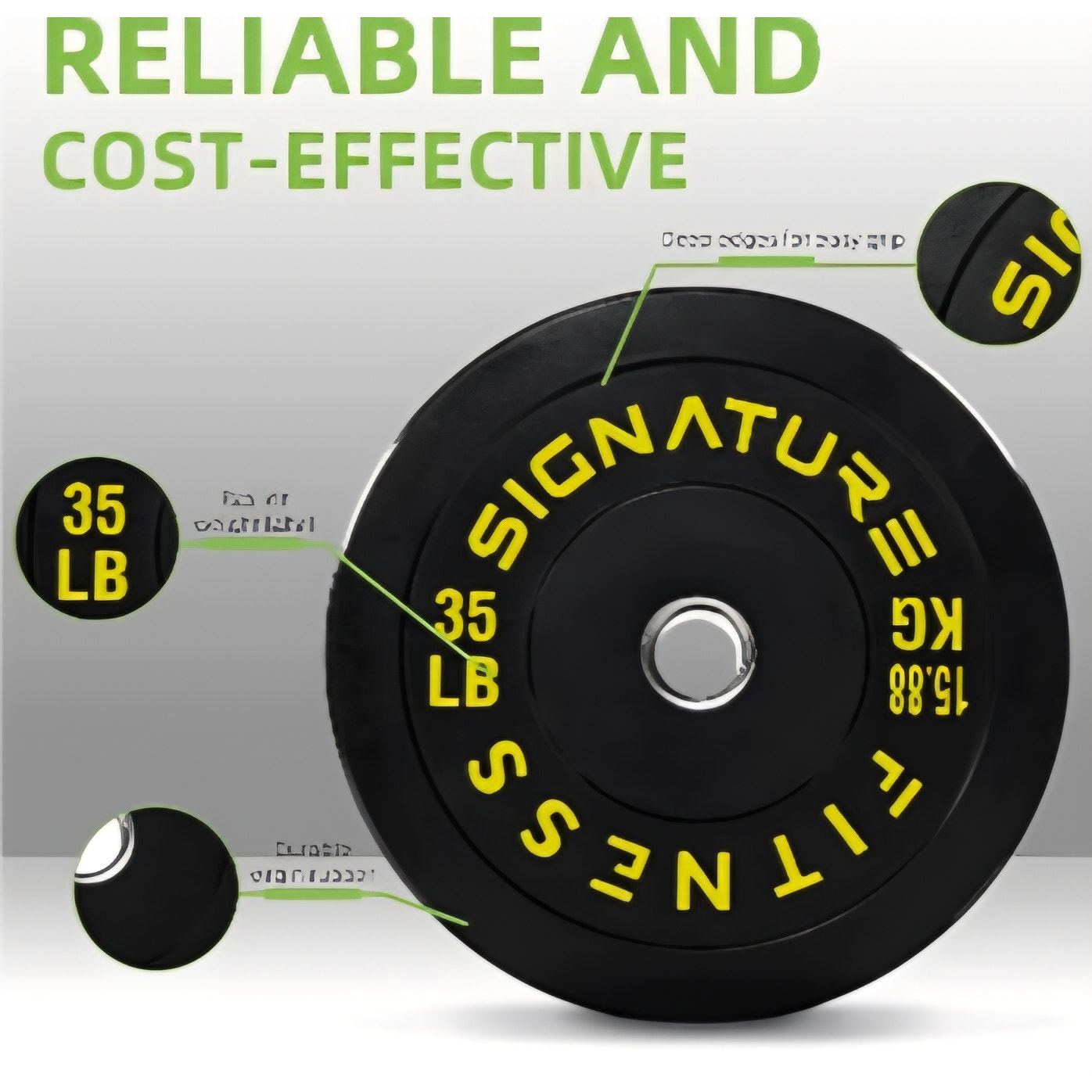 35 Lb Plate  itvids Olympic Bumper Plate 2" Weight Plates for Strength Training & Weightlifting