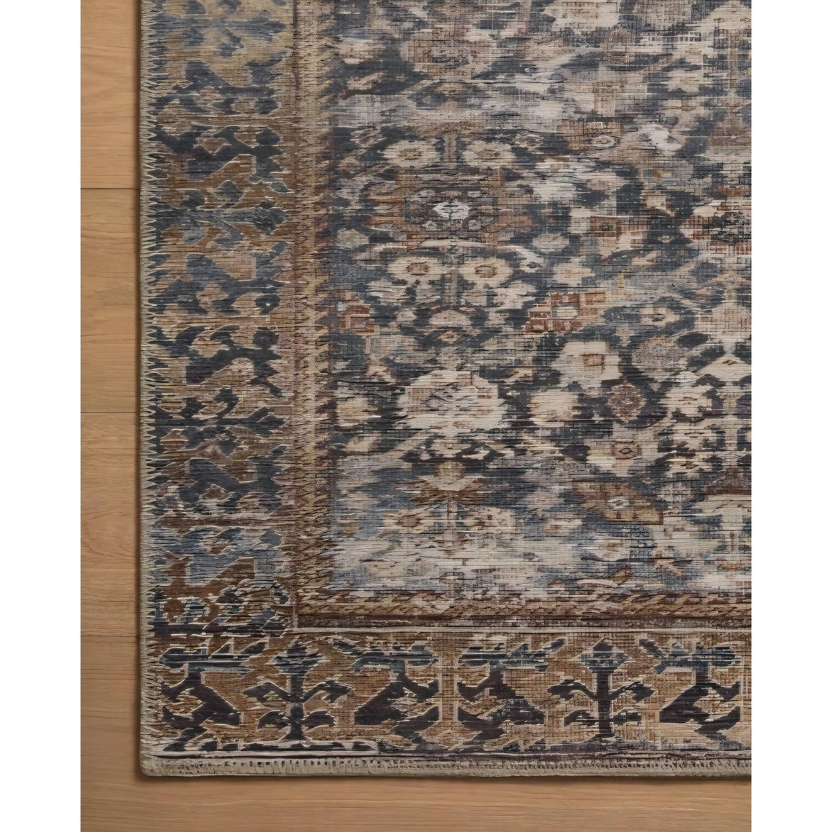 Area Rug Loloi Amber Lewis Georgie Collection GER-05 Denim/Spice 8'-4" x 11'-6", .19" Pile Height