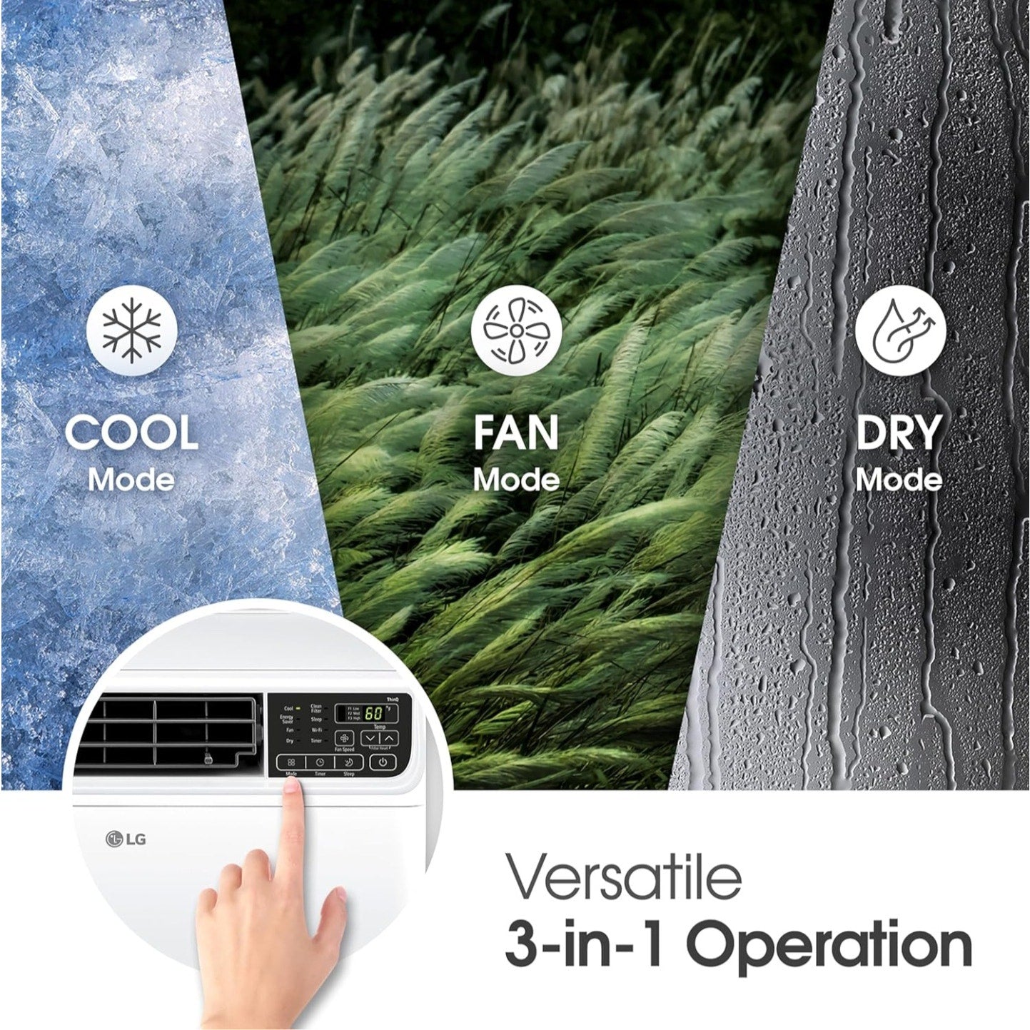 LG 14,000 BTU DUAL Inverter Smart Window Air Conditioner, 115V, Cools 700 Sq. Ft. for Bedroom,