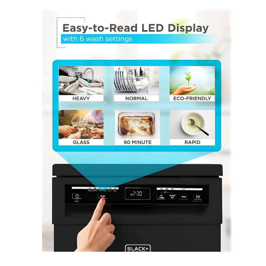 BLACK+DECKER 18-Inch Portable Dishwasher, 8-Place Setting Capacity Door Lock Broken