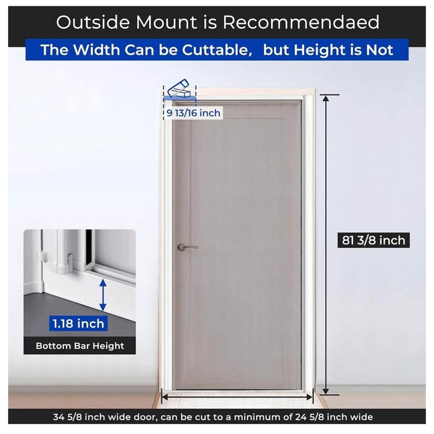 Retractable Door Screen for Single Door,Free Stop Sliding Patio Doors, Durable White Aluminium Frame