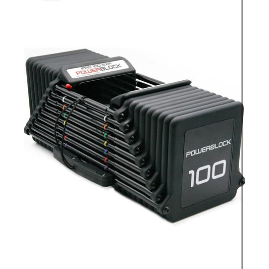 PowerBlock Pro 100 Adjustable Dumbbell, Sold As A Single Unit 5-100 lb Dumbbell – Durable Steel Buil