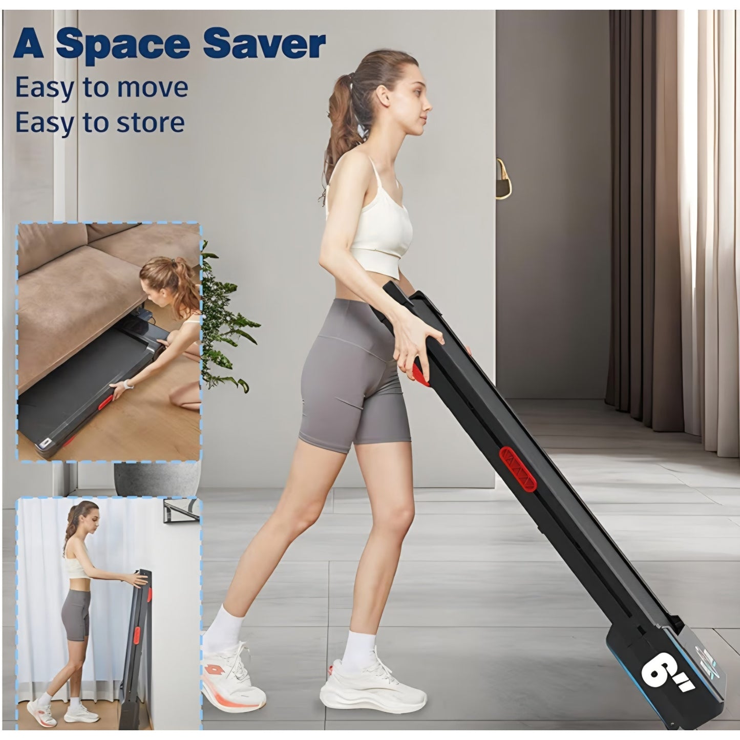 Walking Pad Treadmill with 12% 9-Level Auto Incline, 450 lbs Capacity RGB LED Screen, Bluetooth