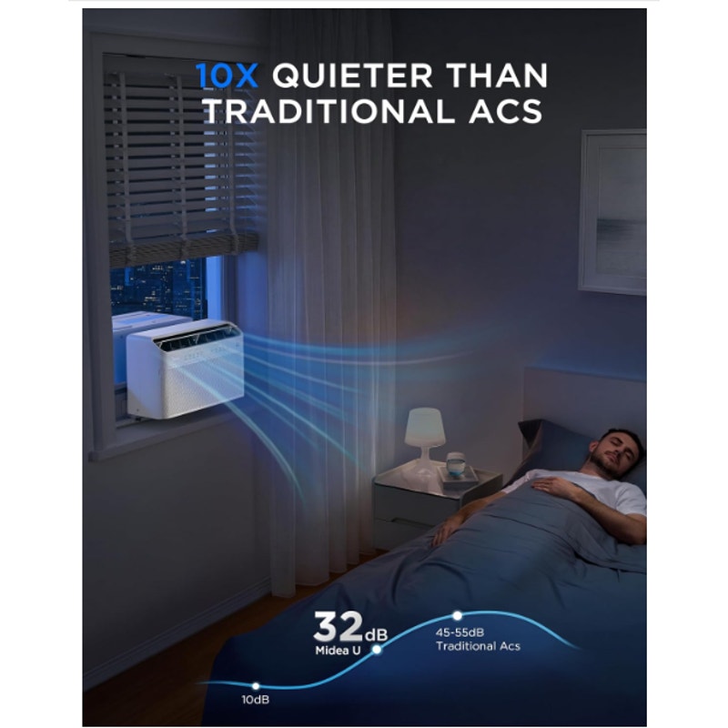 Midea 8,000 BTU U Shaped Window Air Conditioner, Cools up to 350 Sq Ft Ultra Quiet U-Shaped Design