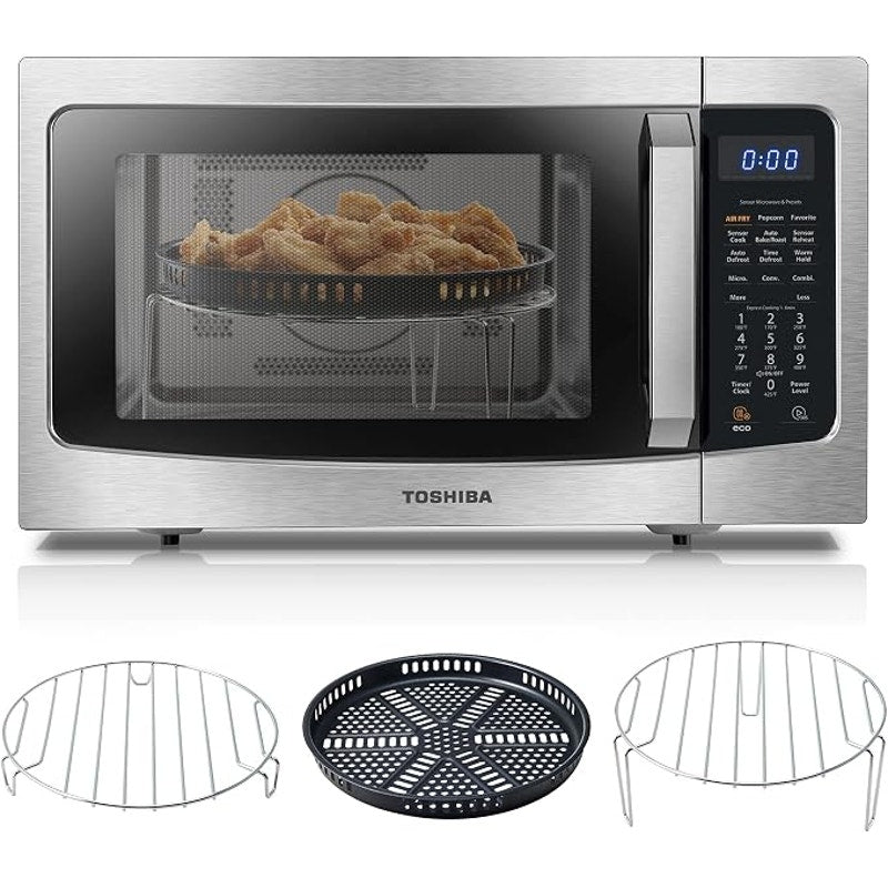 Toshiba Air Fryer Combo 4-in-1 Countertop Microwave Oven, Smart Sensor, Convection, Mute Function.