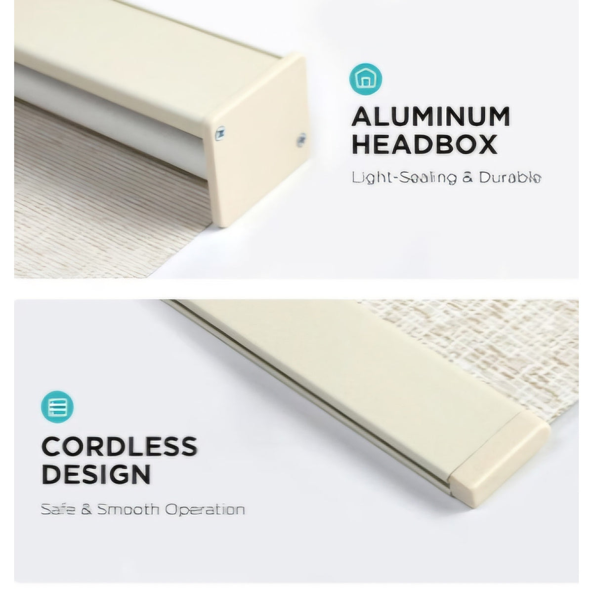 Joydeco Cordless Blackout Roller Shades (Light Khaki, 71” W x 72” H)