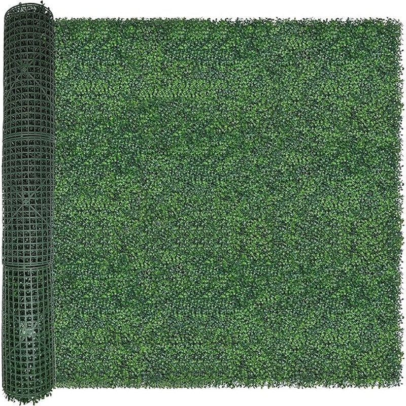 Artificial Boxwood Roll: 5 ft x 10 ft UV-Anti Faux Ivy Boxwood Hedge Leaf Grass Wall for Garden