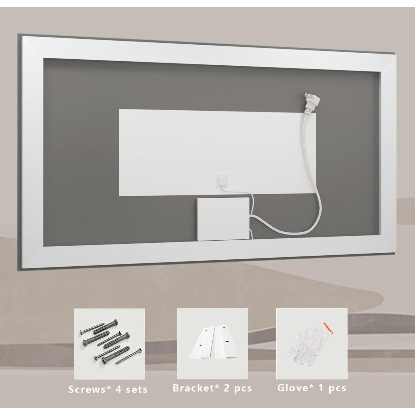 60x30 Lighted Bathroom Mirror for Wall, LED Illuminated Vanity Mirror with Lights, Dimmable, Anti