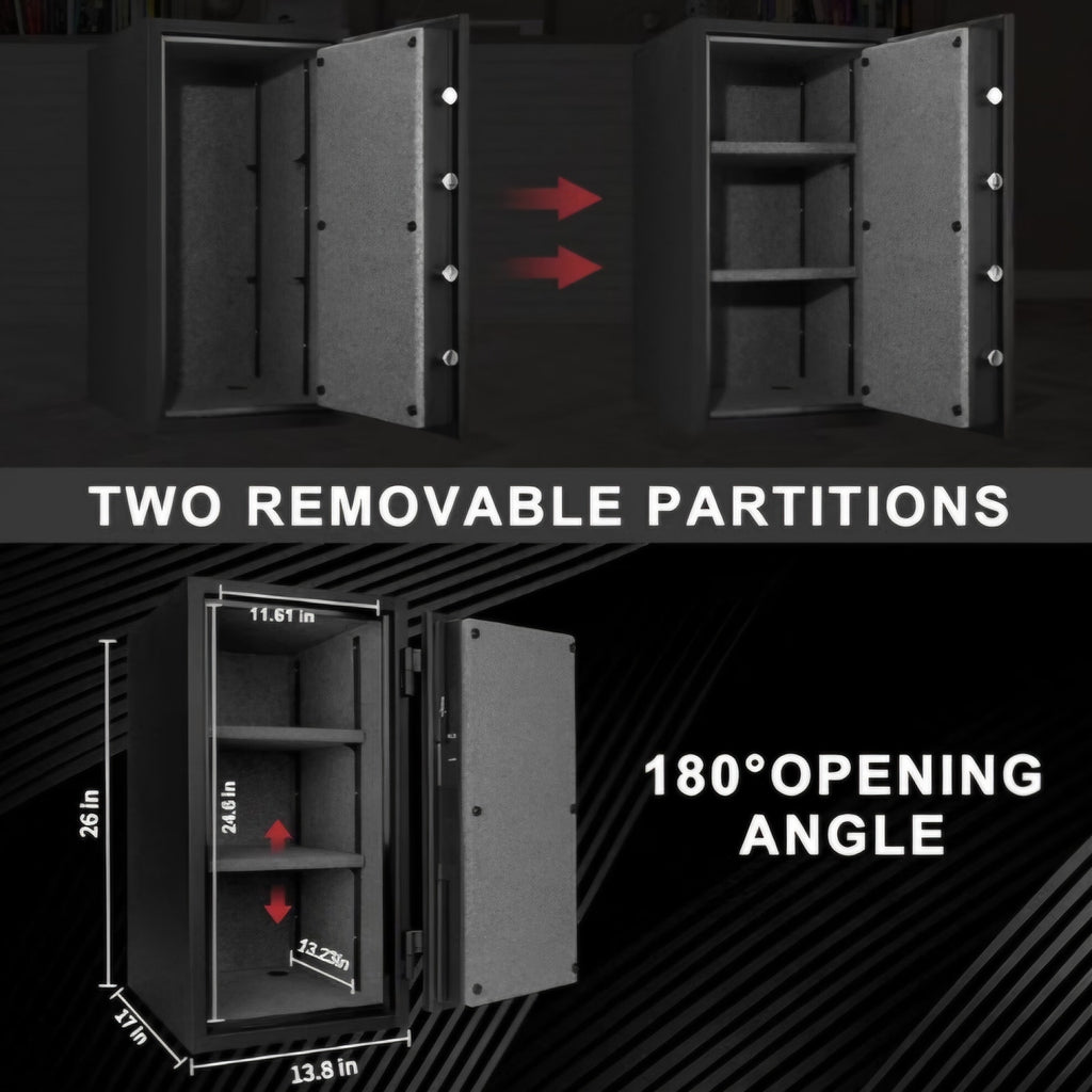 TIGERKING Fireproof Safe with Removable Shelf 3.47 Cubic Feet Safe Box