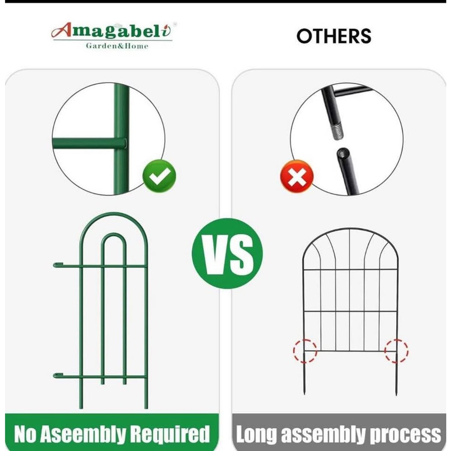 Amagabeli garden & home 32in(H)×20ft(L) Decorative Garden Fences and Borders for Dogs 14panels No Di