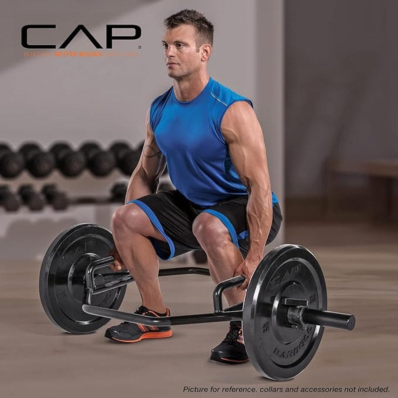 CAP Barbell Olympic Trap Bar | Multiple Grip Options, Black, Combo Grip,56"L x 24"W