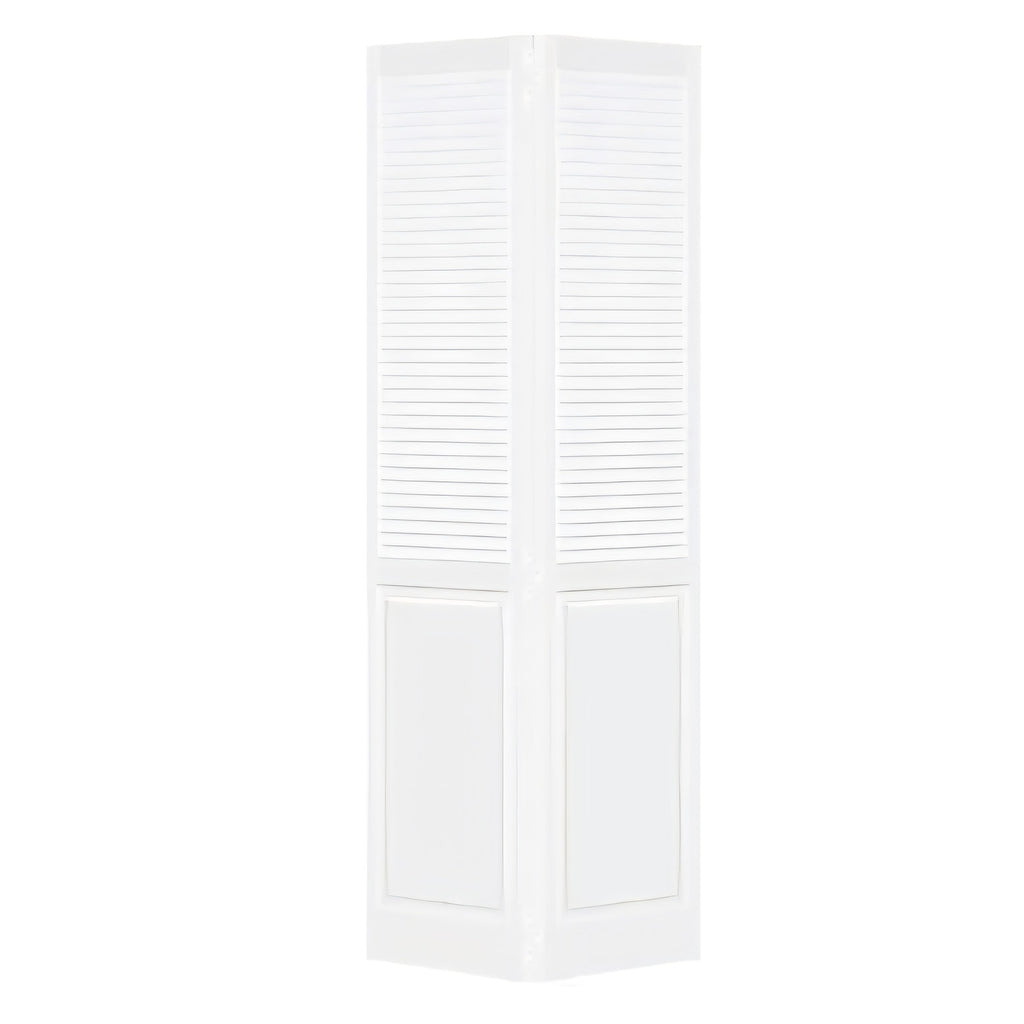 Kimberly Bay Closet Door, Bi-Fold, Traditional Louver-Panel Solid Core Unfinished (80 Inch x 36 Inc