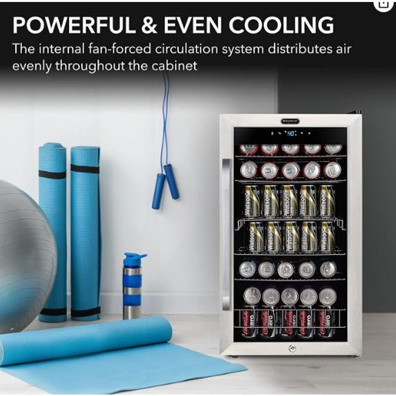 Whynter Beverage Refrigerator Mini Fridge, 136 Can, Glass Door, BR-1211DS Even Fan Forced Cooling