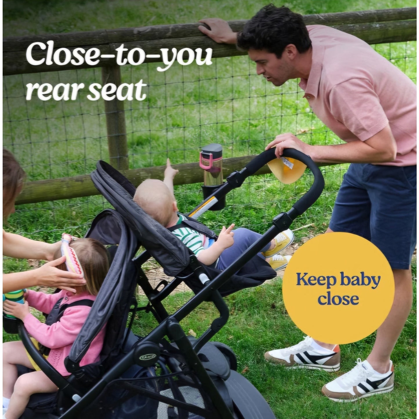 Graco Ready2Grow 2.0 Double Stroller, Twin Baby Stroller Features Bench Seat and Standing Platform