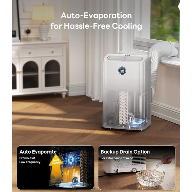 14,000 BTU Smart WiFi Portable Air Conditioner, Cools up to 700 Sq.Ft, Auto-Evaporation