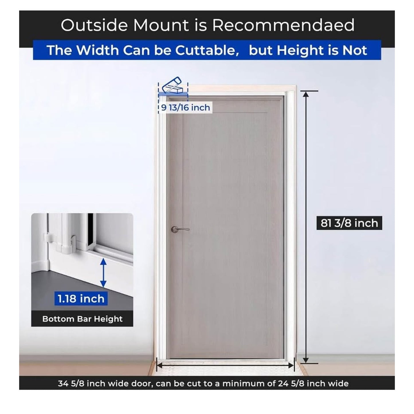 Retractable Door Screen for Single Door, Free Stop Sliding Patio Doors - Durable White Aluminium Fra