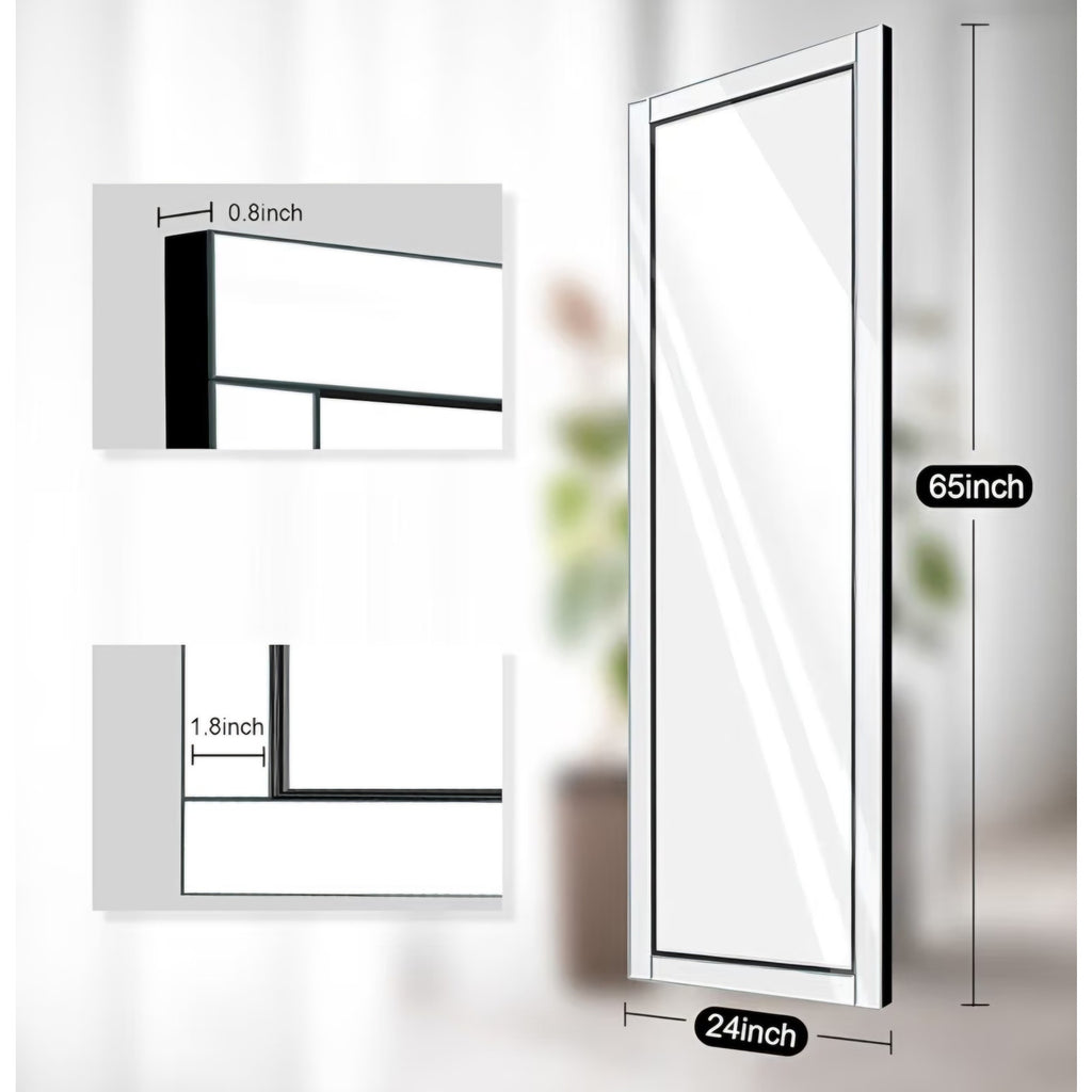 65x24 Full Length Wall Mirror Large Rectangle Mirrors with Reflect Frame Wall Mounted/Hanging