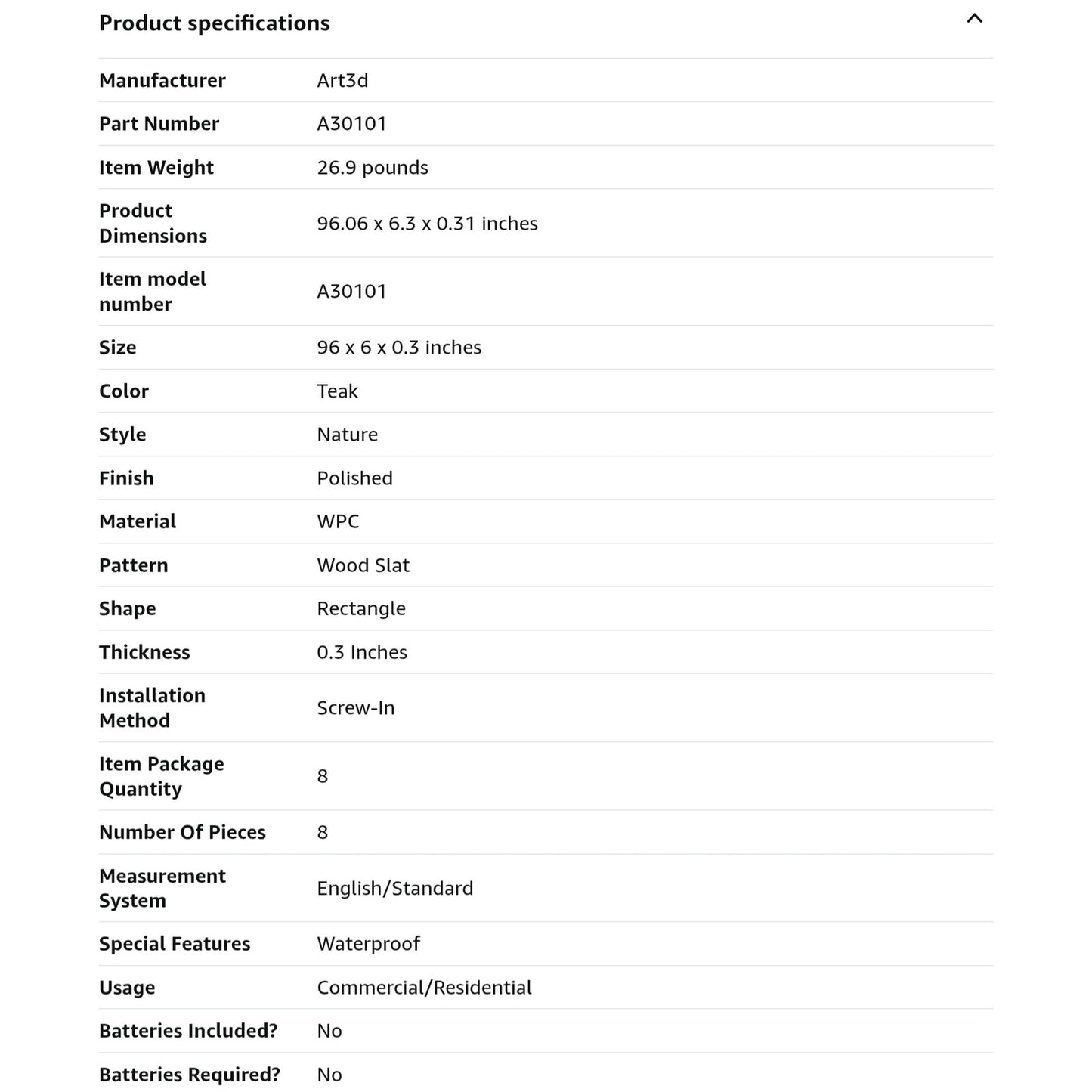 Art3d Slat Wall Panels, WPC Soundproof 3D Wall, Teak