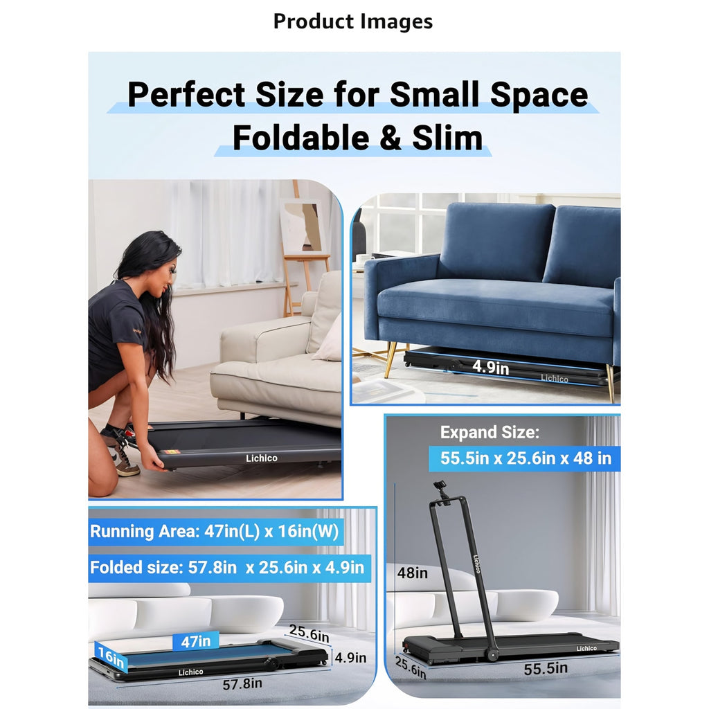 Walking Pad Under Desk, 2 in 1 Portable Folding Treadmill