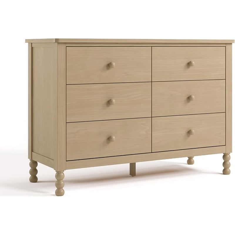 Storkcraft Rio 6 Drawer Dresser, Driftwood | GREENGUARD Gold Certified, Safety Interlocking Drawers