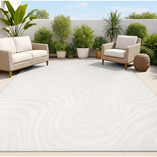 JONATHAN Y Maribo High-Low Abstract Striped Indoor/Outdoor Area Rug, Contemporary, Modern, Vintage,