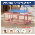 Clear Acrylic Dog Playpen Indoor Pet Pen, 24" H, Pink, 10 Panels