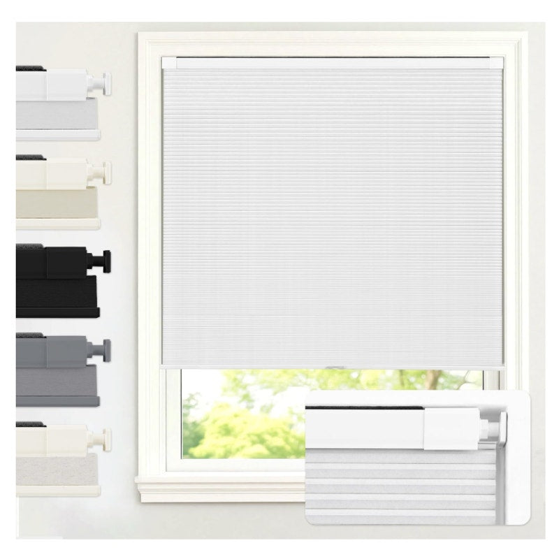 AOSKY No Drill Cordless Blackout Cellular Shades, 70" W x 64" H, White