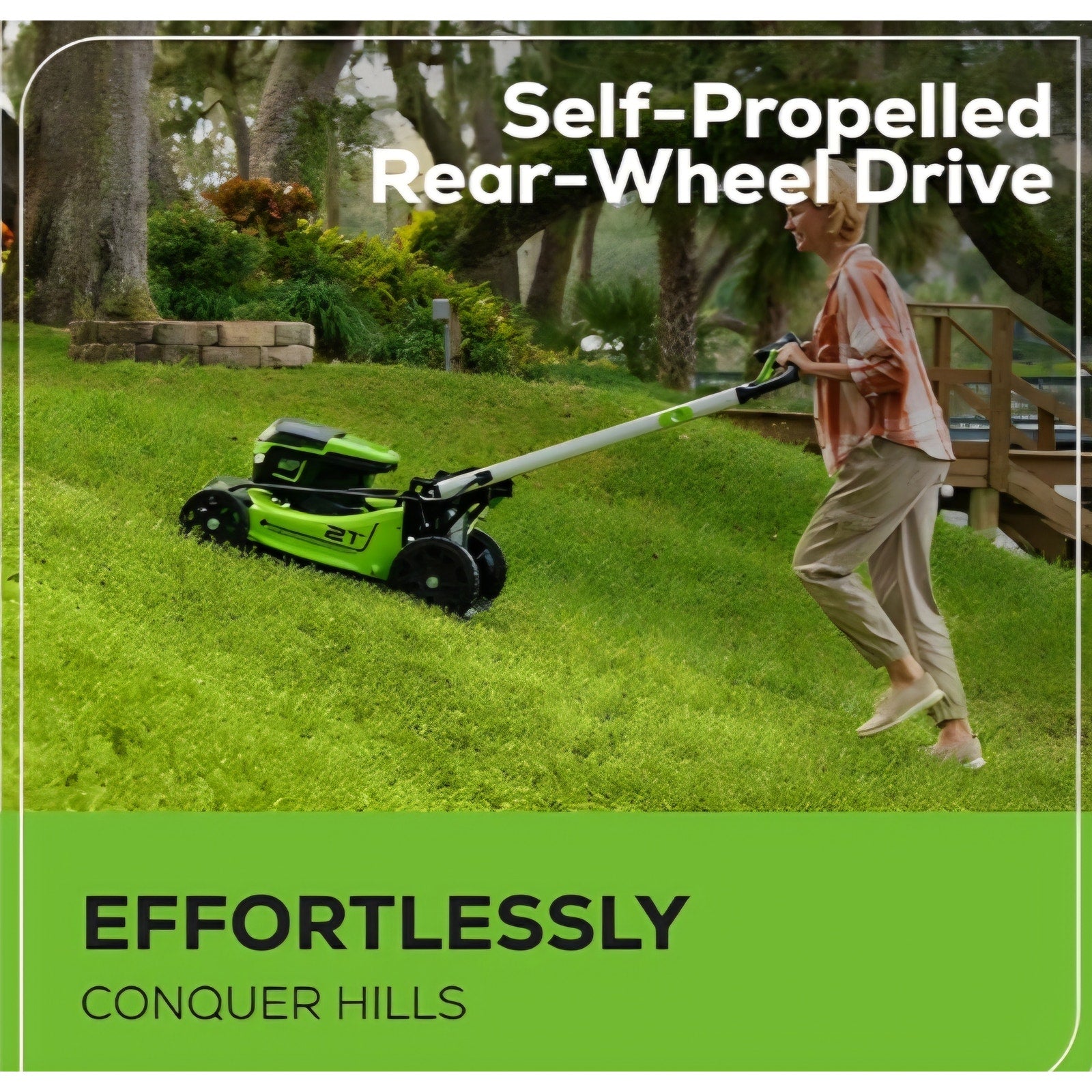 Cordless Lawn Mower, 2 x 4.0Ah Batteries (3/4 Acre, Rapid Charger, 4-in-1, LED Lights, IPX4)