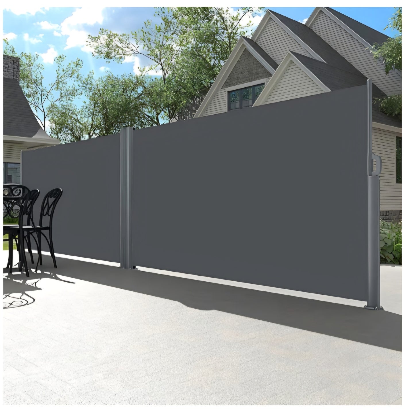 236"x63" Retractable Side Awning Full Aluminum Patio Outdoor Privacy Divider, Water & UV Resistant