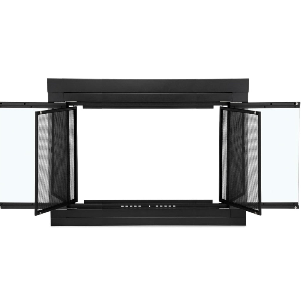 Stanbroil Fireplace Glass Cabinet-Style Door, Black Finish, Large, Decorative Fireplace Screen Door for Fireplace Accessories