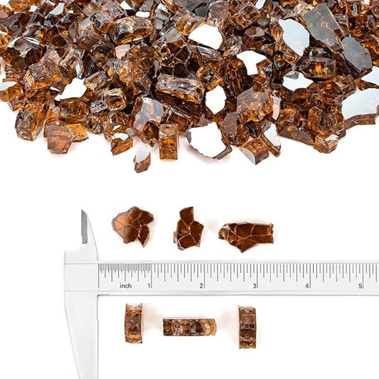 Stanbroil 10-Pound Fire Glass 1/2 in Reflective Tempered Fire Glass for Fire Pit, Copper Reflective
