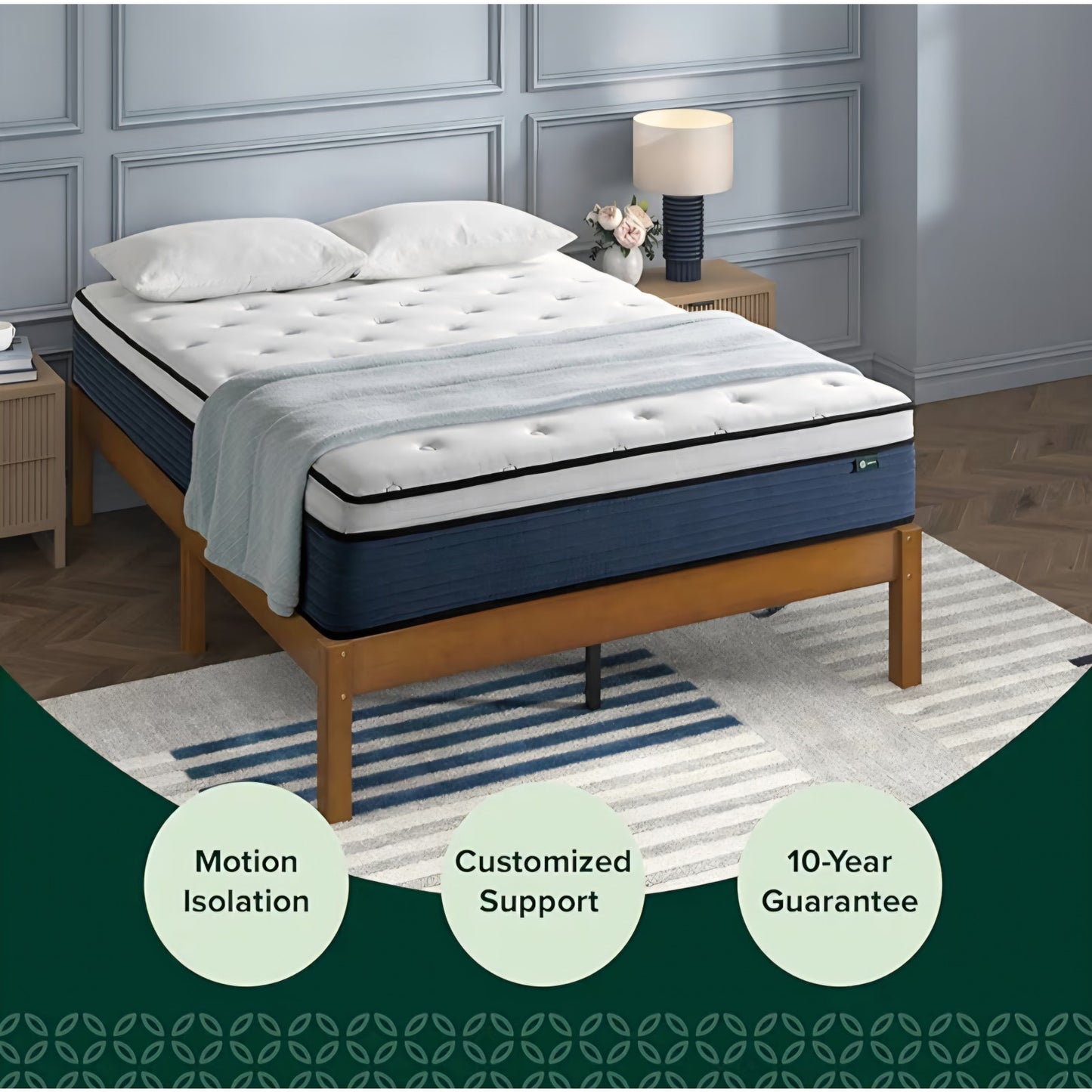 ZINUS 10 Inch Comfort Support Hybrid Mattress [New Version], Twin, Fiberglass Free, Medium Plush,